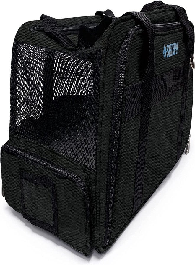 Sherpa Expandable Travel Pet Carrier, Airline Approved & Guaranteed On Board - Black, Medium - Image 1